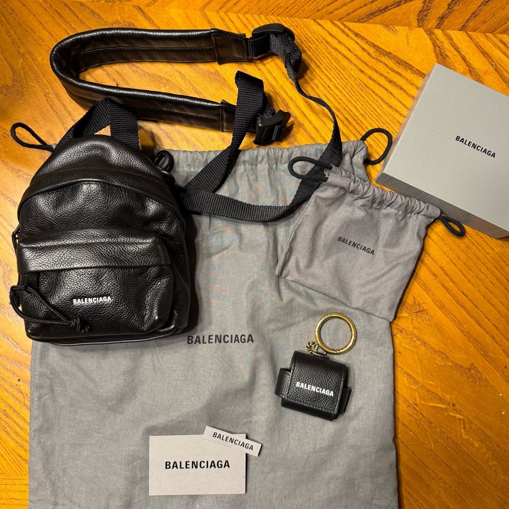 Balenciaga Black Textured Backpack